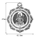 990 Silver Akasagarbha Bodhisattva Guardian Pendant - Ox & Tiger Zodiac Birth Buddha